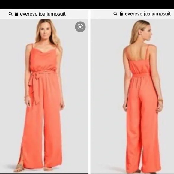 Evereve JOA Hollie Woodward Jumpsuit S M Coral NWT - Picture 2 of 6
